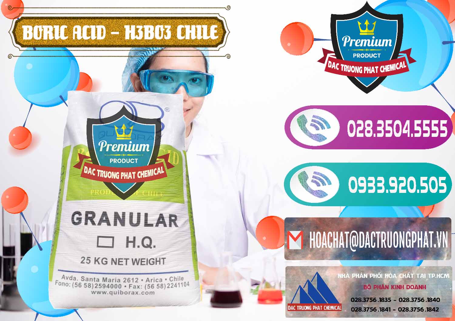 Đơn vị chuyên phân phối _ bán Acid Boric – Axit Boric H3BO3 99% Quiborax Chile - 0281 - Cty kinh doanh - cung cấp hóa chất tại TP.HCM - hoachatxulynuoc.com