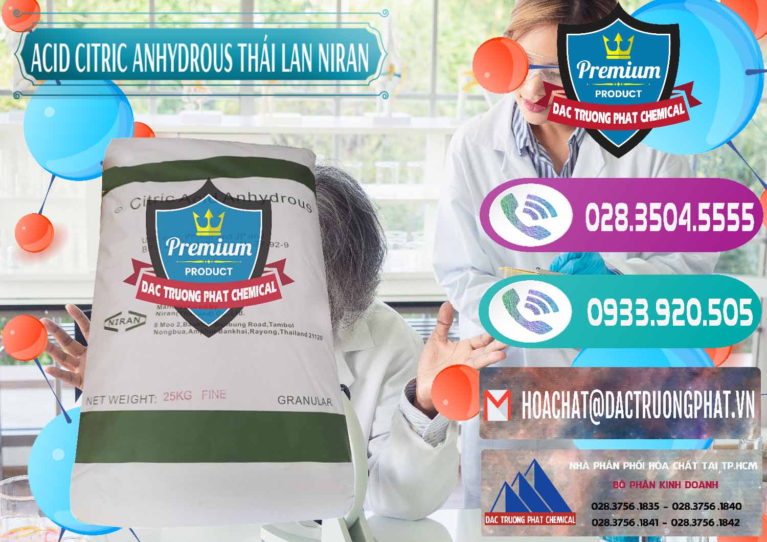 Đơn vị bán & phân phối Acid Citric - Axit Citric Anhydrous - Thái Lan Niran - 0231 - Công ty phân phối và bán hóa chất tại TP.HCM - hoachatxulynuoc.com