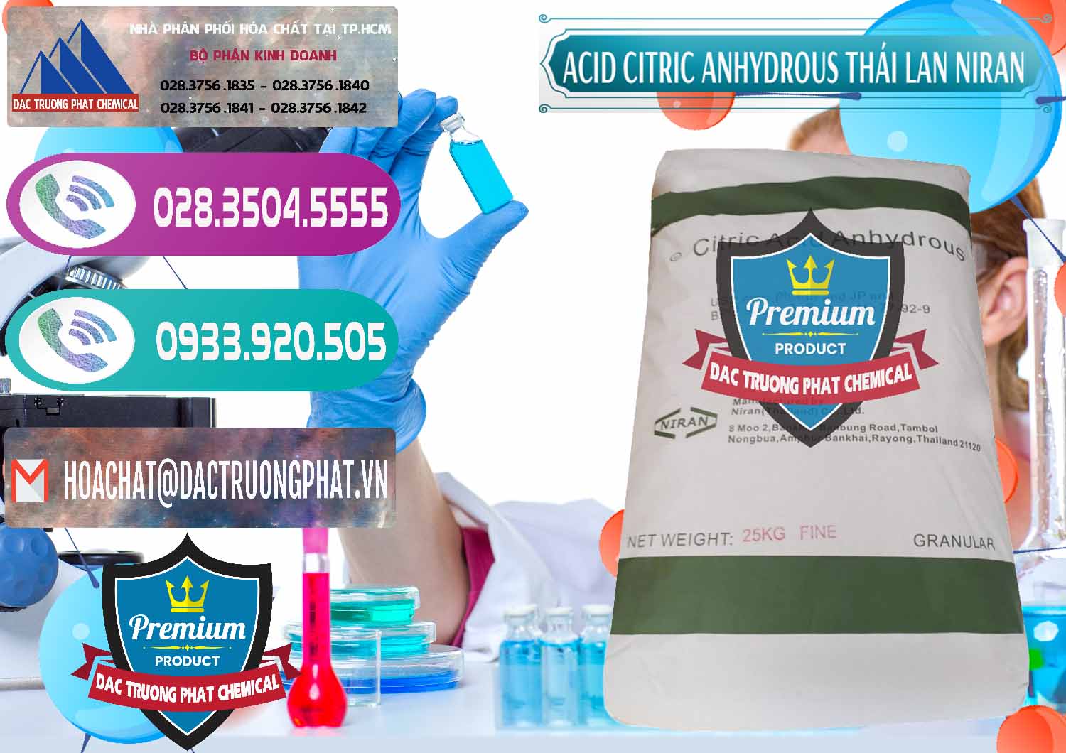 Nơi chuyên bán và cung cấp Acid Citric - Axit Citric Anhydrous - Thái Lan Niran - 0231 - Nơi chuyên phân phối _ kinh doanh hóa chất tại TP.HCM - hoachatxulynuoc.com
