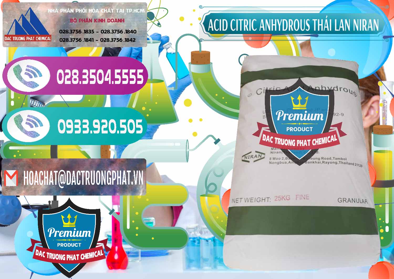 Nơi chuyên kinh doanh - bán Acid Citric - Axit Citric Anhydrous - Thái Lan Niran - 0231 - Nhà cung cấp ( phân phối ) hóa chất tại TP.HCM - hoachatxulynuoc.com
