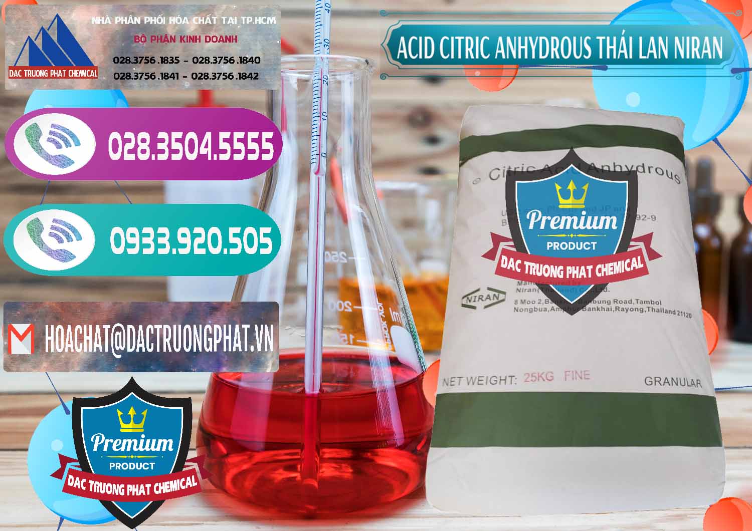 Cty cung ứng ( bán ) Acid Citric - Axit Citric Anhydrous - Thái Lan Niran - 0231 - Công ty chuyên cung ứng & phân phối hóa chất tại TP.HCM - hoachatxulynuoc.com