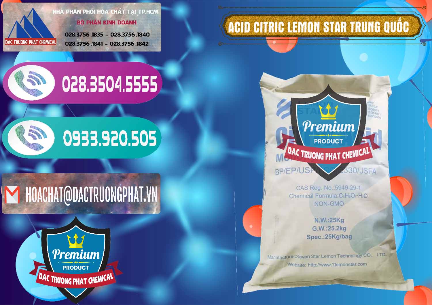 Cty chuyên bán - phân phối Acid Citric - Axit Citric BP/EP/USP/FCC/E330 Lemon Star Trung Quốc China - 0286 - Công ty cung cấp _ phân phối hóa chất tại TP.HCM - hoachatxulynuoc.com