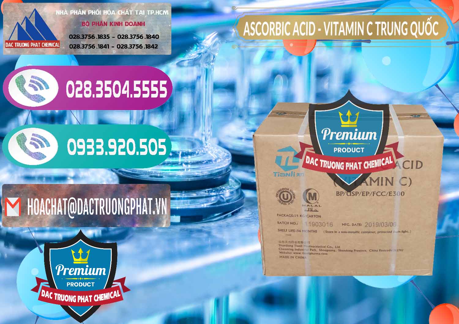 Nhà phân phối & bán Axit Ascorbic - Vitamin C Trung Quốc China - 0309 - Đơn vị chuyên kinh doanh & phân phối hóa chất tại TP.HCM - hoachatxulynuoc.com