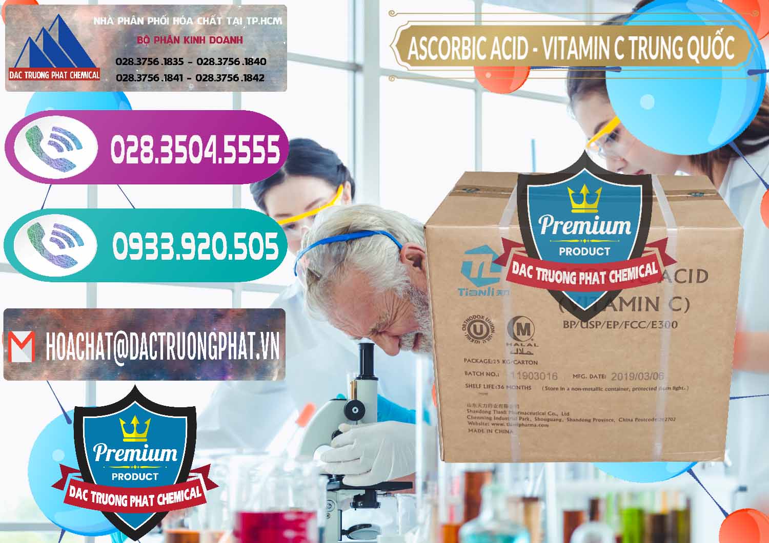Nhập khẩu & bán Axit Ascorbic - Vitamin C Trung Quốc China - 0309 - Cty phân phối - cung cấp hóa chất tại TP.HCM - hoachatxulynuoc.com