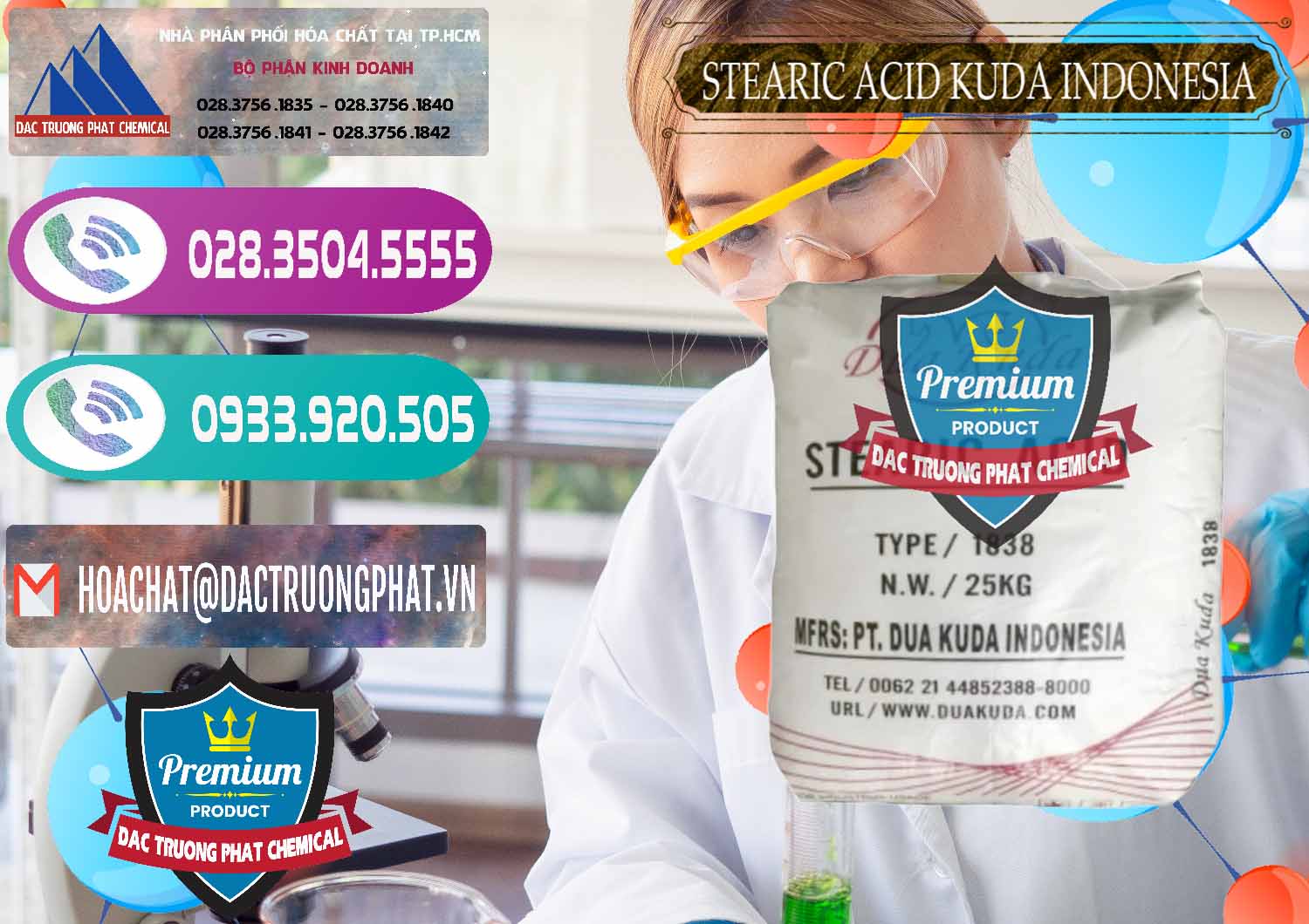 Cty nhập khẩu & bán Axit Stearic - Stearic Acid Dua Kuda Indonesia - 0388 - Công ty kinh doanh và phân phối hóa chất tại TP.HCM - hoachatxulynuoc.com
