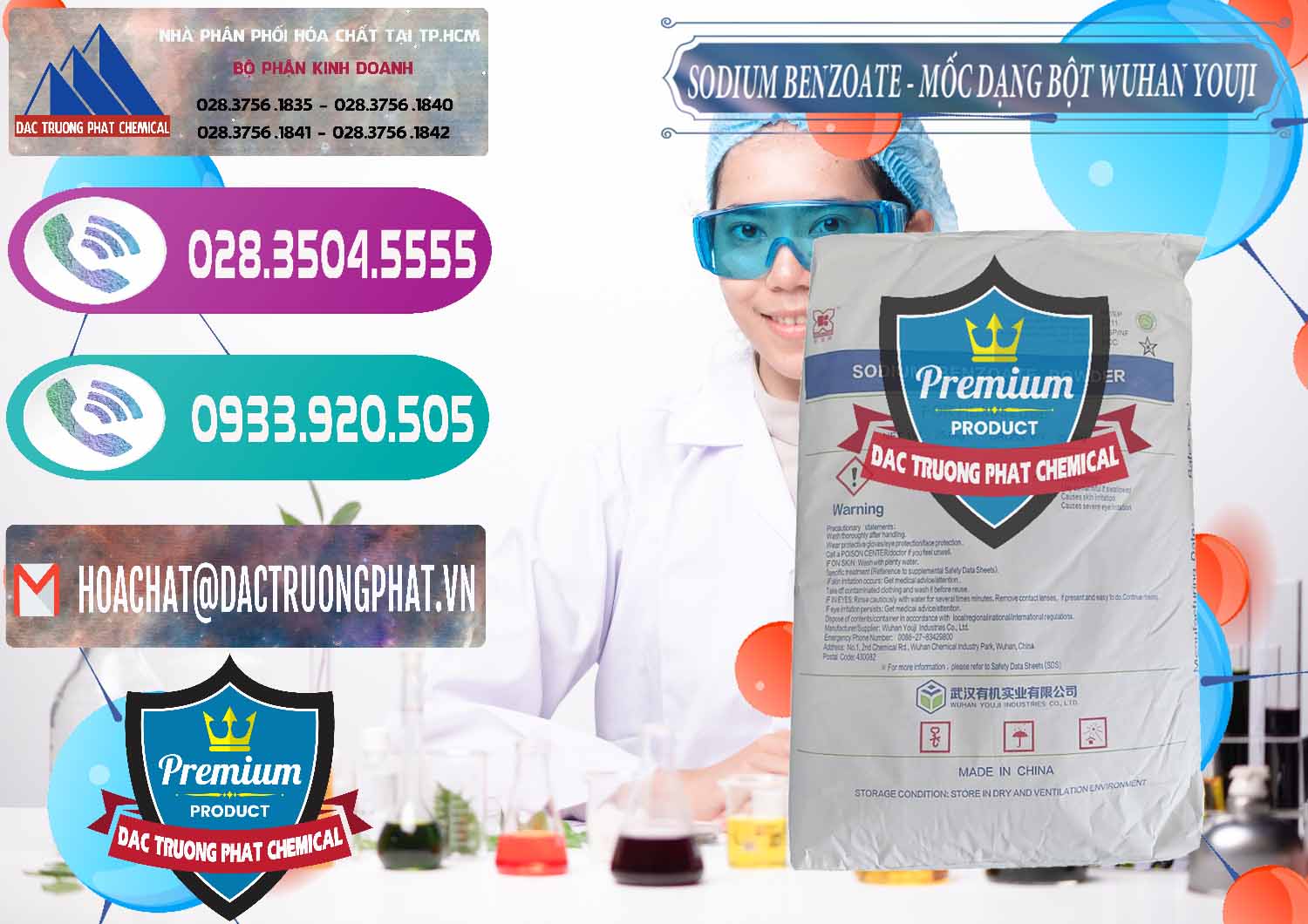 Nơi chuyên nhập khẩu ( bán ) Sodium Benzoate - Mốc Dạng Bột Food Grade Wuhan Youji Trung Quốc China - 0275 - Đơn vị chuyên cung cấp và nhập khẩu hóa chất tại TP.HCM - hoachatxulynuoc.com