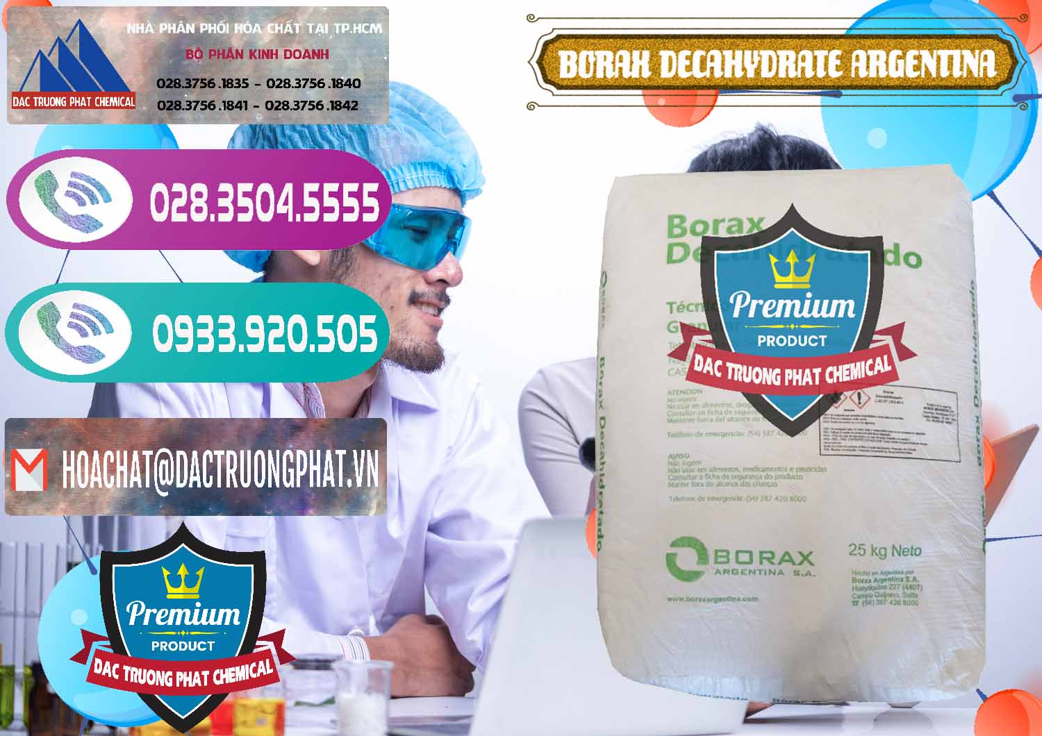 Nhập khẩu ( bán ) Borax Decahydrate Argentina - 0446 - Đơn vị bán & cung cấp hóa chất tại TP.HCM - hoachatxulynuoc.com