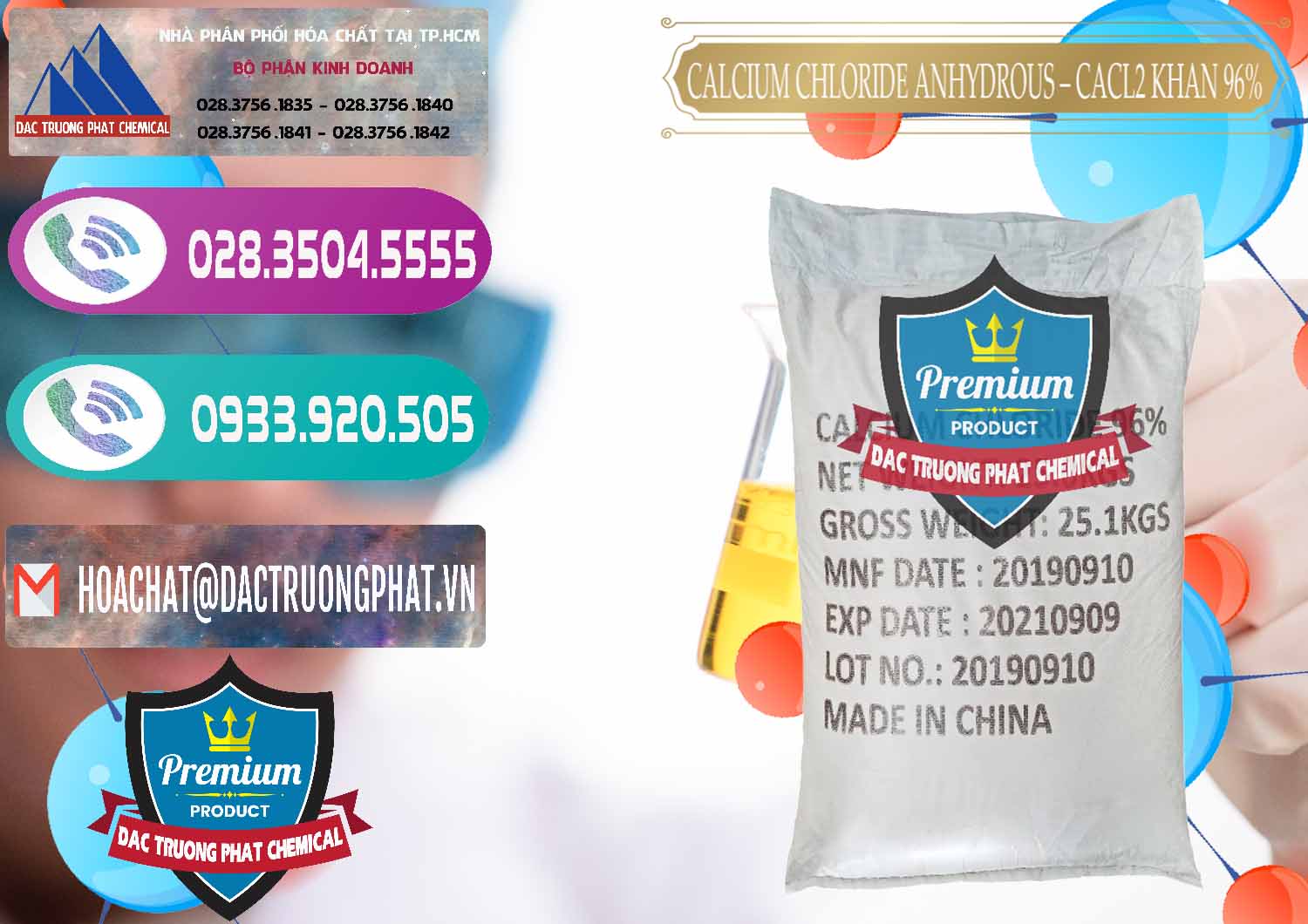 Kinh doanh ( bán ) CaCl2 – Canxi Clorua Anhydrous Khan 96% Trung Quốc China - 0043 - Công ty chuyên nhập khẩu - phân phối hóa chất tại TP.HCM - hoachatxulynuoc.com