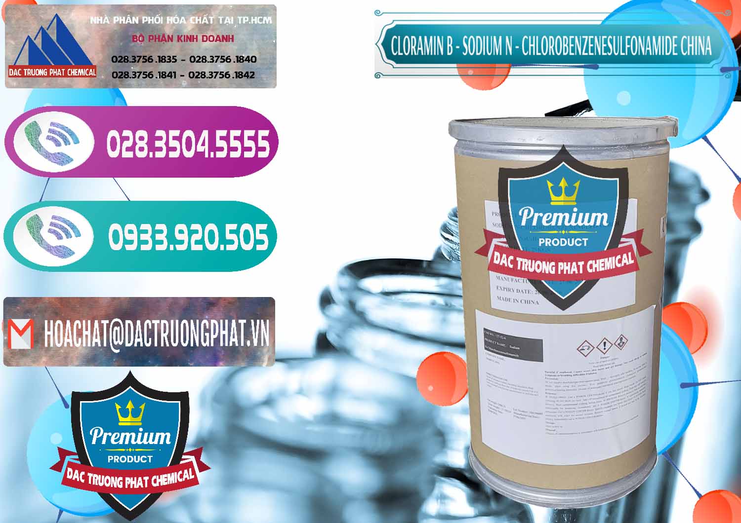 Công ty phân phối & bán Cloramin B Khử Trùng, Diệt Khuẩn Trung Quốc China - 0298 - Cty chuyên cung cấp ( kinh doanh ) hóa chất tại TP.HCM - hoachatxulynuoc.com