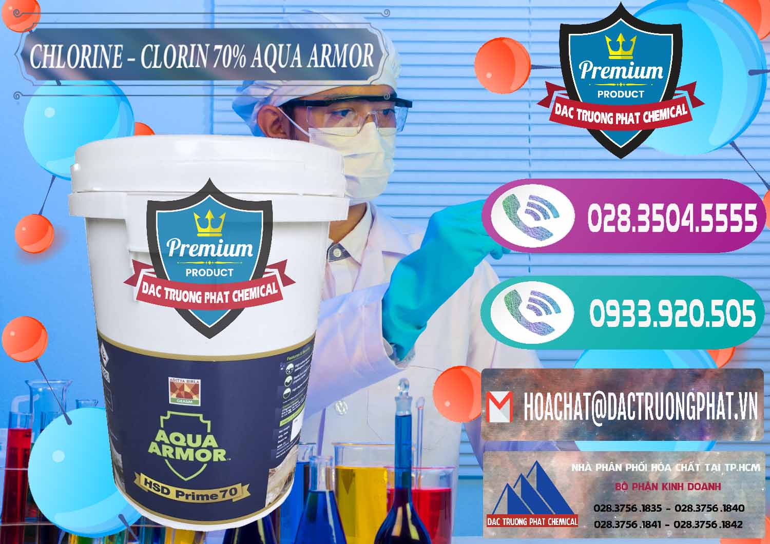 Nhập khẩu và bán Chlorine – Clorin 70% Aqua Armor Aditya Birla Grasim Ấn Độ India - 0241 - Cty chuyên cung cấp & kinh doanh hóa chất tại TP.HCM - hoachatxulynuoc.com