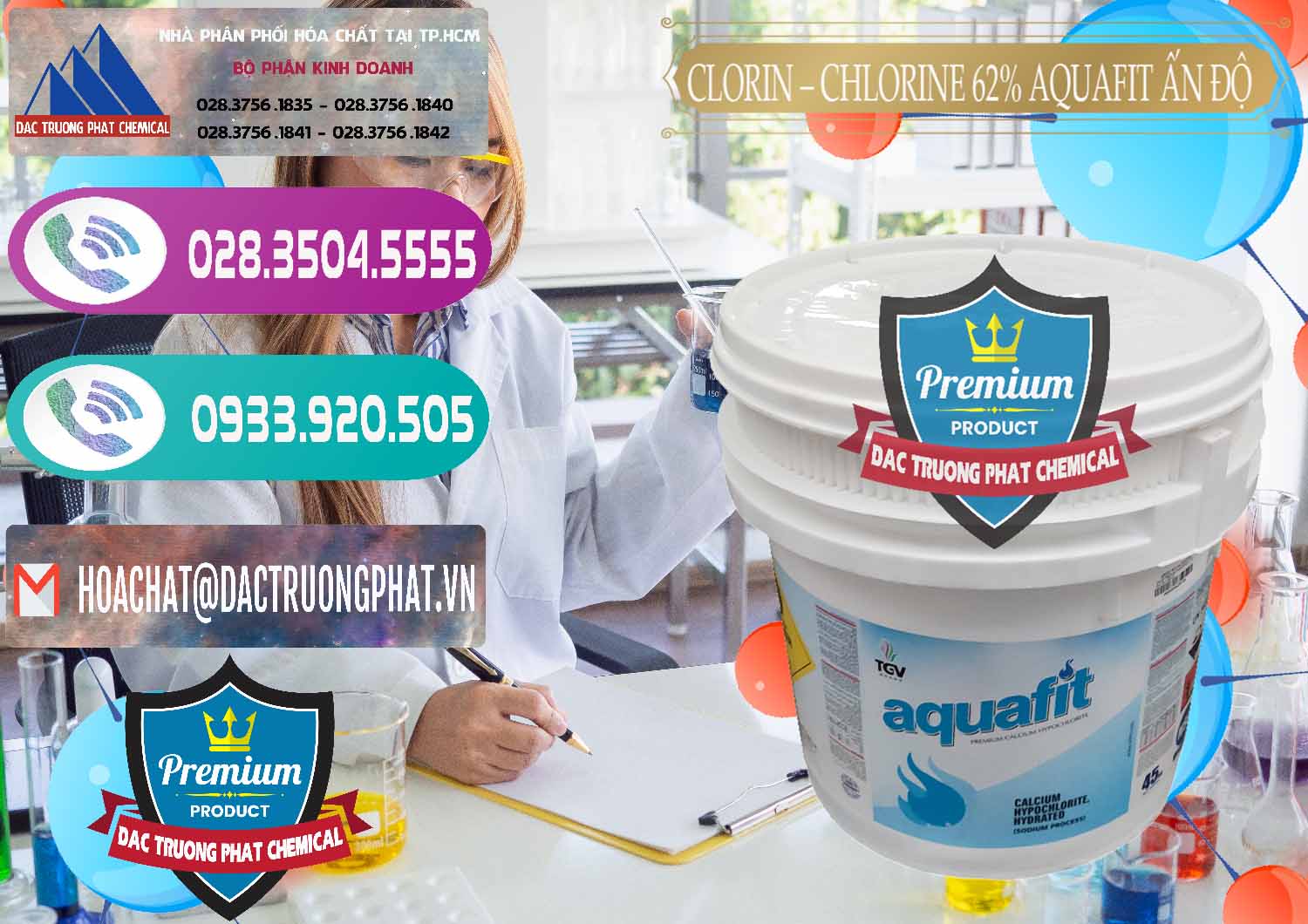 Nơi chuyên phân phối ( bán ) Clorin - Chlorine 62% Aquafit Thùng Lùn Ấn Độ India - 0057 - Công ty chuyên cung cấp - kinh doanh hóa chất tại TP.HCM - hoachatxulynuoc.com