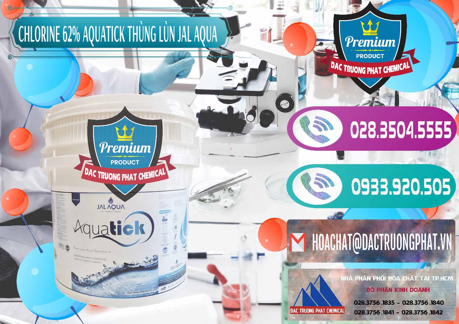 Nhà nhập khẩu - bán Chlorine – Clorin 62% Aquatick Thùng Lùn Jal Aqua Ấn Độ India - 0238 - Nơi cung cấp và phân phối hóa chất tại TP.HCM - hoachatxulynuoc.com