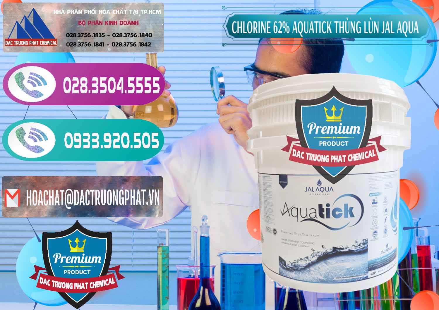Nơi kinh doanh & bán Chlorine – Clorin 62% Aquatick Thùng Lùn Jal Aqua Ấn Độ India - 0238 - Đơn vị chuyên phân phối _ cung ứng hóa chất tại TP.HCM - hoachatxulynuoc.com
