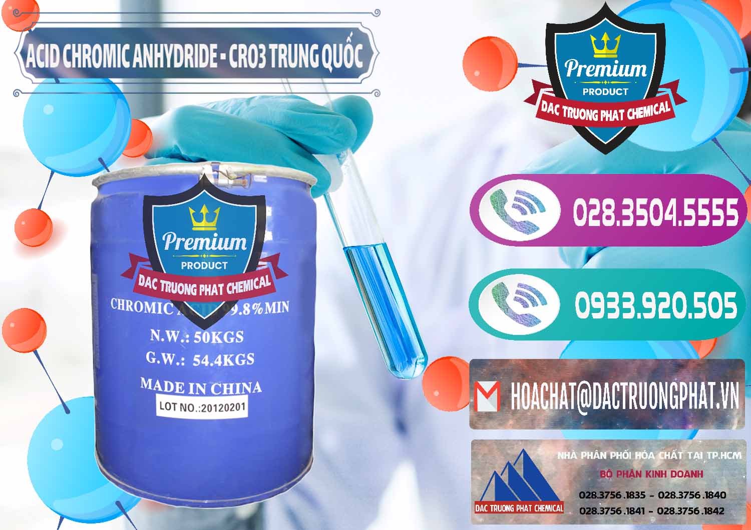 Nhà phân phối ( bán ) Acid Chromic Anhydride - Cromic CRO3 Trung Quốc China - 0007 - Đơn vị phân phối _ cung cấp hóa chất tại TP.HCM - hoachatxulynuoc.com