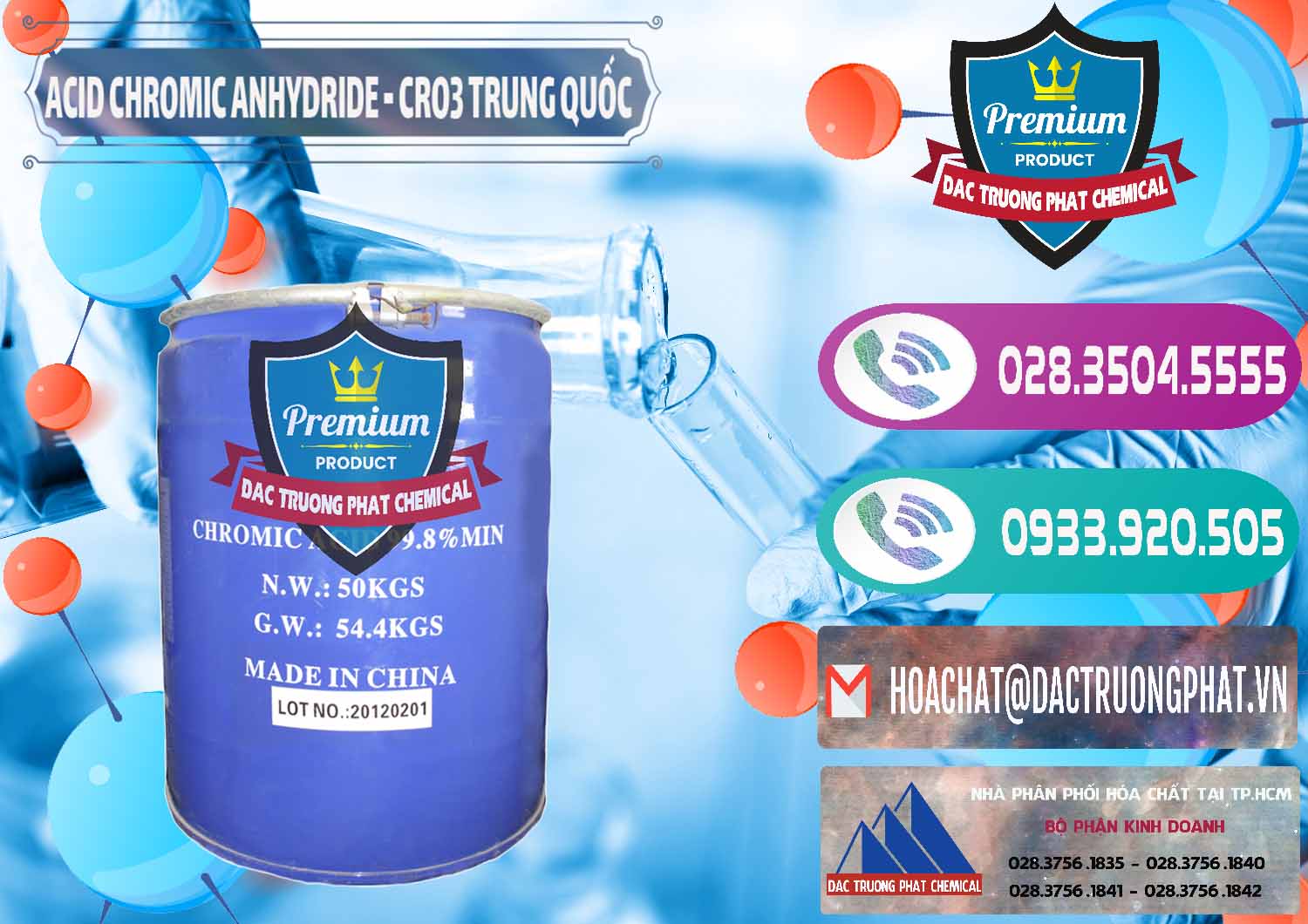 Chuyên bán ( cung cấp ) Acid Chromic Anhydride - Cromic CRO3 Trung Quốc China - 0007 - Đơn vị chuyên cung cấp - bán hóa chất tại TP.HCM - hoachatxulynuoc.com