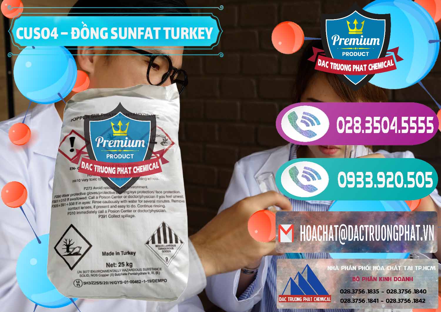 Đơn vị chuyên bán và cung cấp CuSO4 – Đồng Sunfat Thổ Nhĩ Kỳ Turkey - 0481 - Đơn vị nhập khẩu - phân phối hóa chất tại TP.HCM - hoachatxulynuoc.com