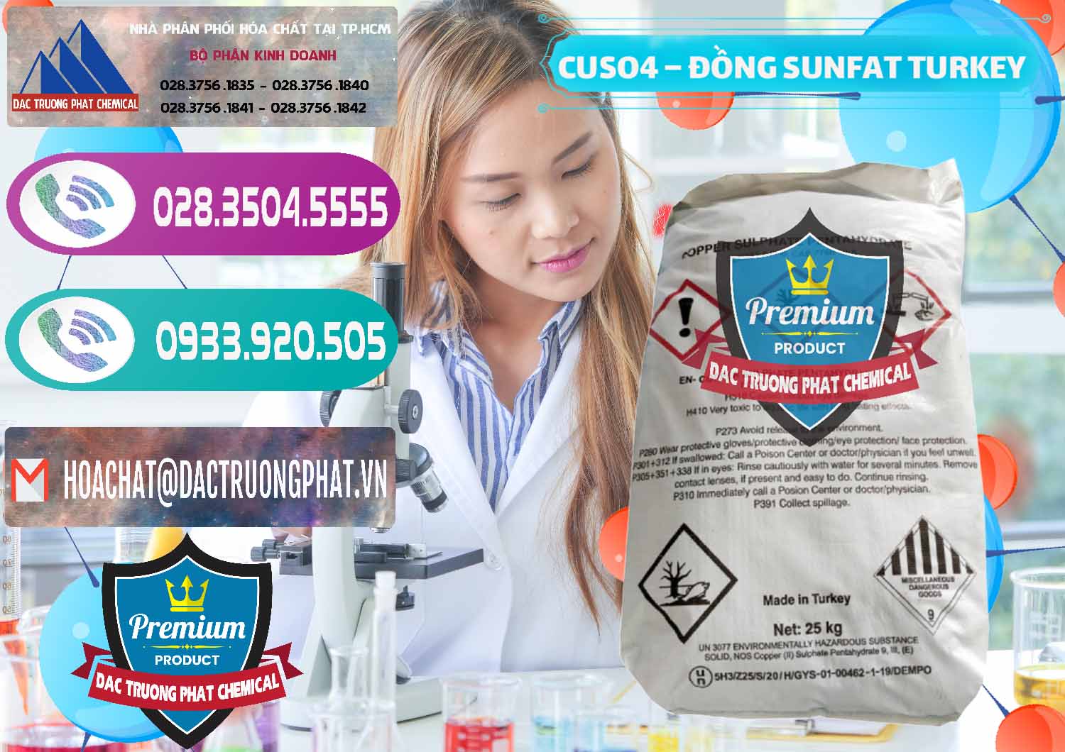 Cty chuyên bán - cung cấp CuSO4 – Đồng Sunfat Thổ Nhĩ Kỳ Turkey - 0481 - Kinh doanh và cung cấp hóa chất tại TP.HCM - hoachatxulynuoc.com