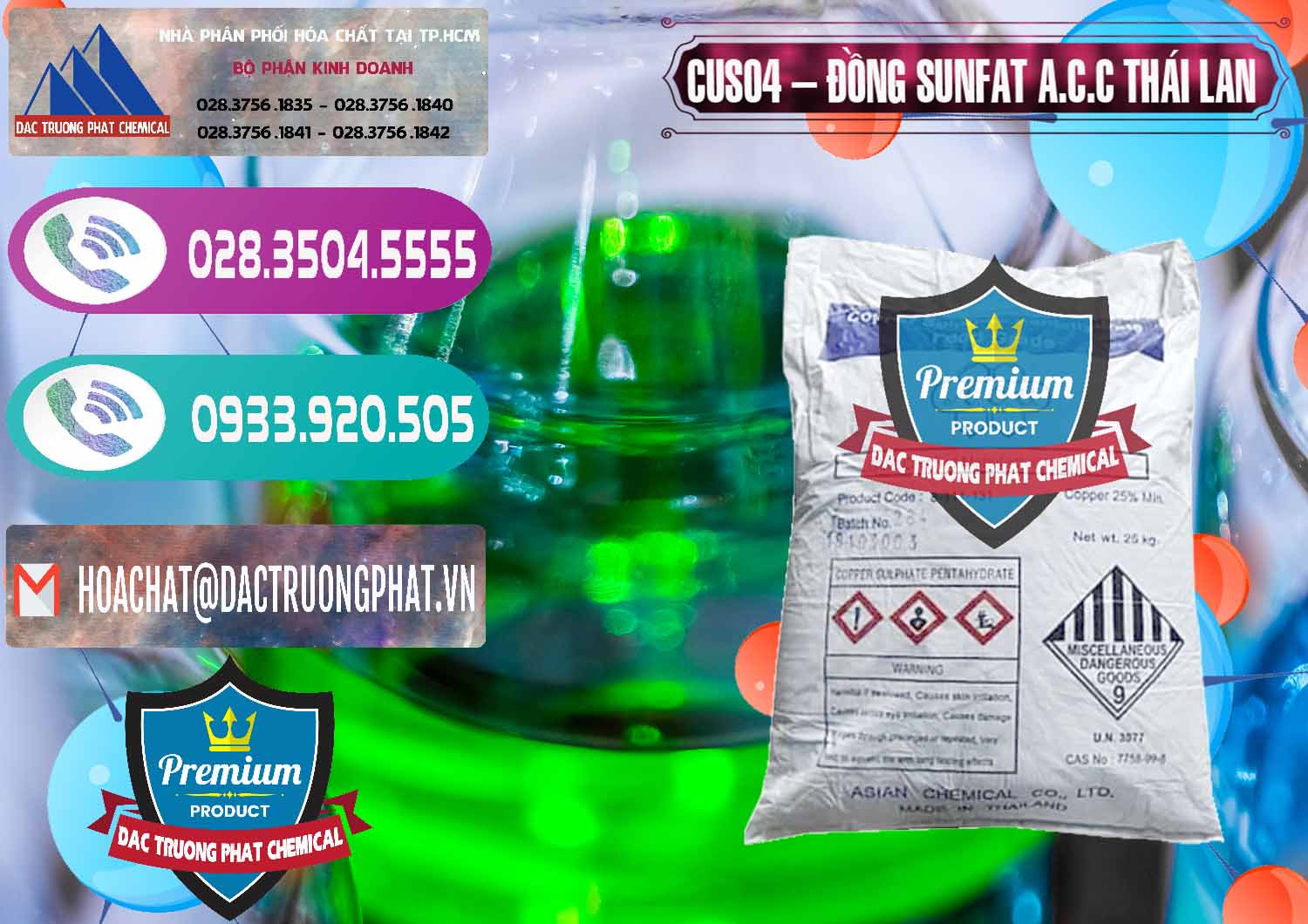 Nơi cung ứng & bán CuSO4 – Đồng Sunfat A.C.C Thái Lan - 0249 - Nơi phân phối & nhập khẩu hóa chất tại TP.HCM - hoachatxulynuoc.com