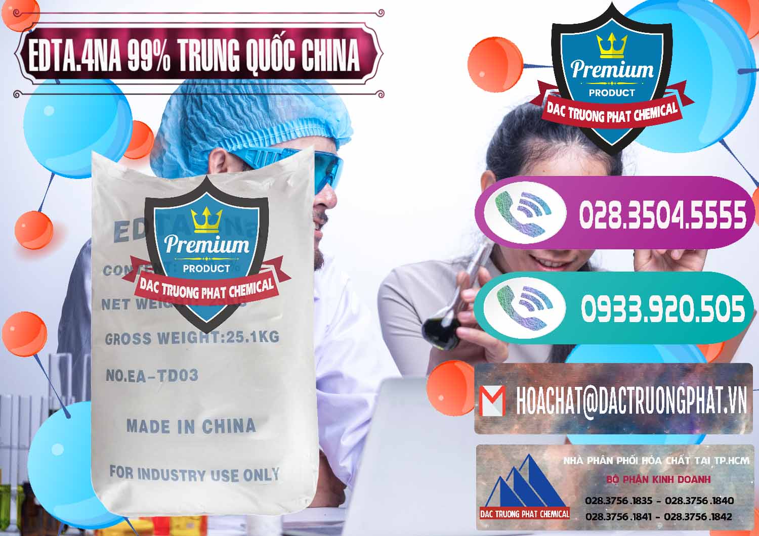 Đơn vị phân phối ( bán ) EDTA.4NA - EDTA Muối 99% Trung Quốc China - 0292 - Cty chuyên phân phối & cung ứng hóa chất tại TP.HCM - hoachatxulynuoc.com
