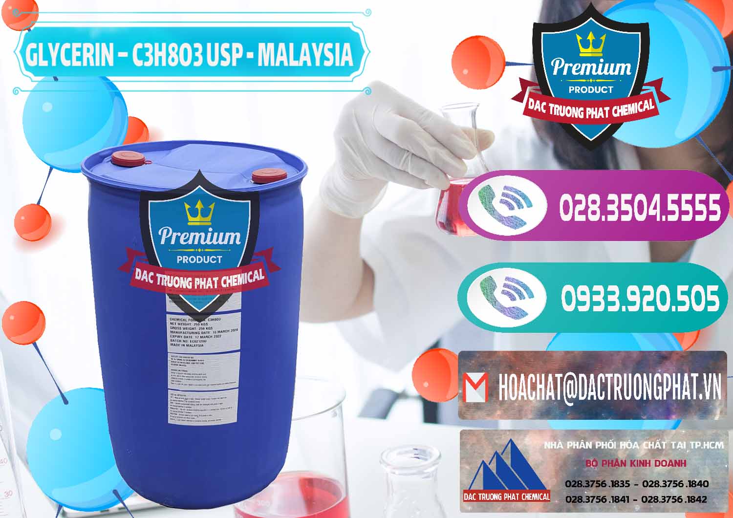 Chuyên bán ( cung cấp ) Glycerin – C3H8O3 USP Malaysia - 0233 - Nhà phân phối - bán hóa chất tại TP.HCM - hoachatxulynuoc.com