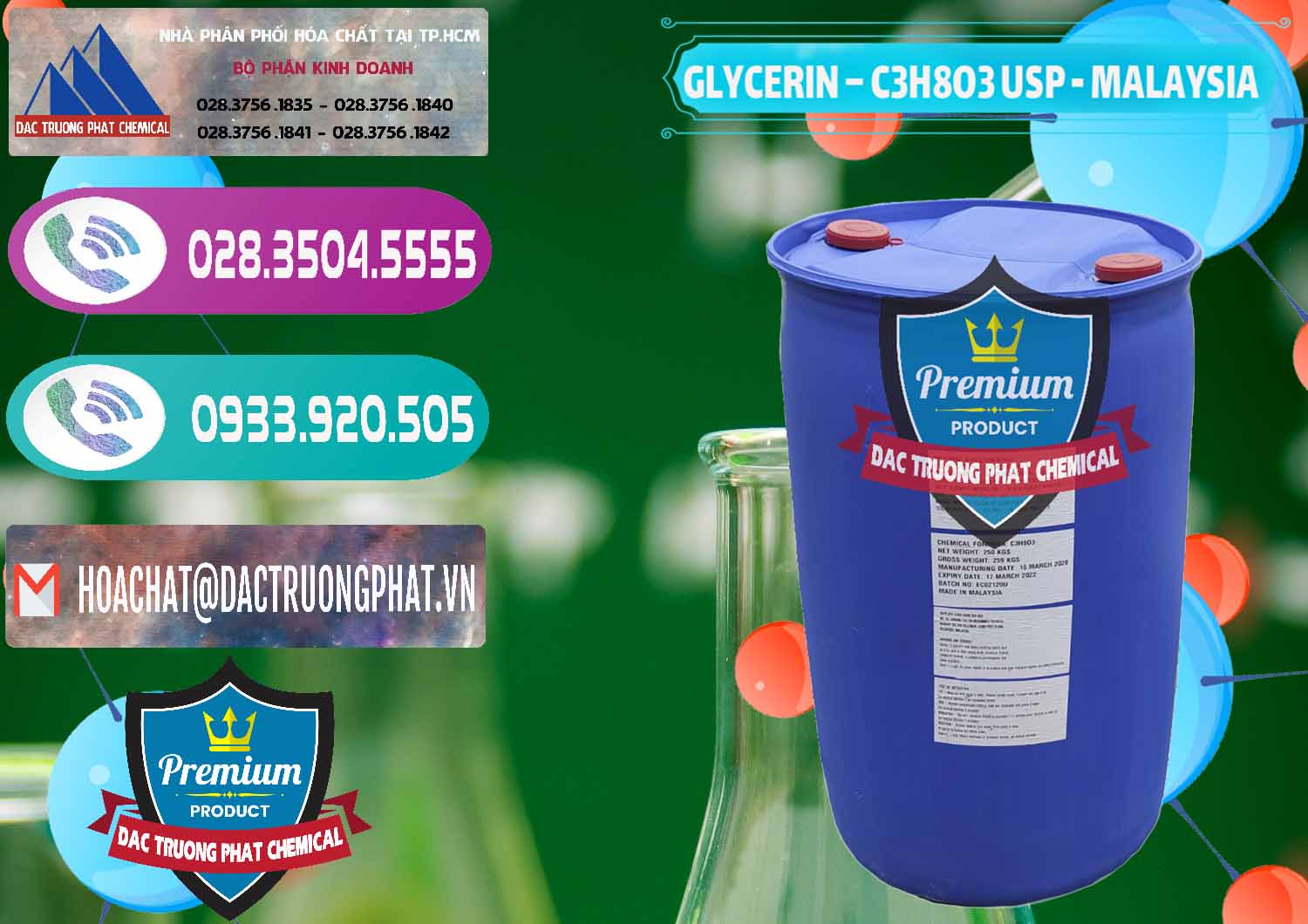 Nơi kinh doanh _ bán Glycerin – C3H8O3 USP Malaysia - 0233 - Đơn vị nhập khẩu _ cung cấp hóa chất tại TP.HCM - hoachatxulynuoc.com