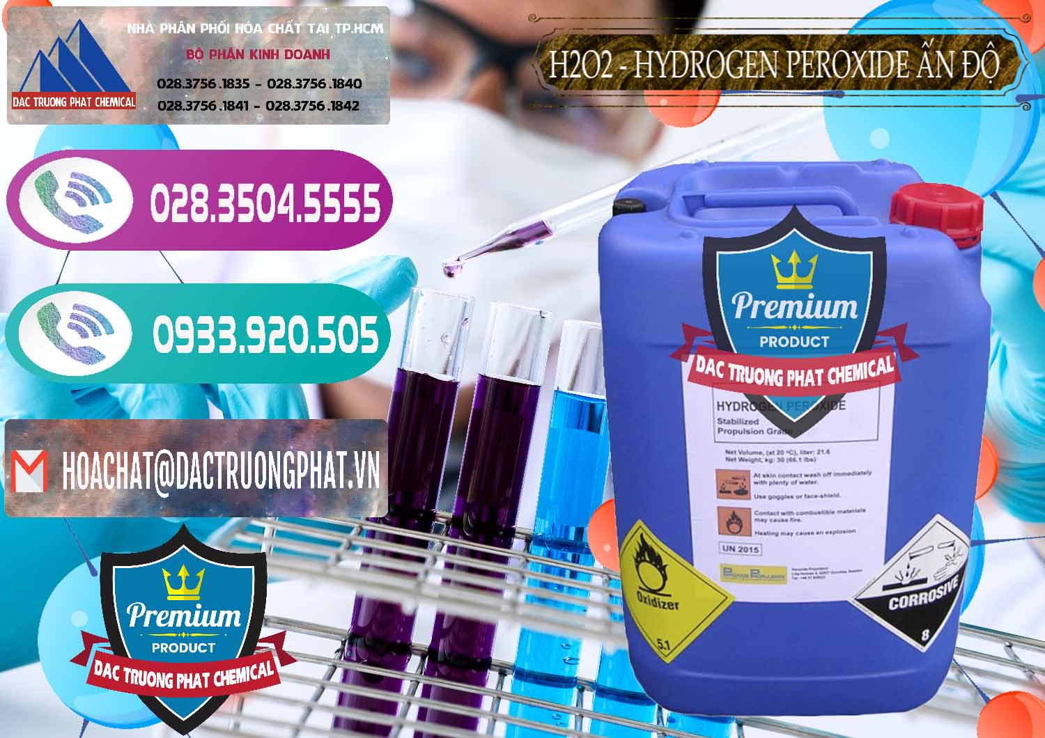 Đơn vị chuyên nhập khẩu và bán H2O2 - Hydrogen Peroxide 50% Ấn Độ India - 0349 - Cty bán - phân phối hóa chất tại TP.HCM - hoachatxulynuoc.com