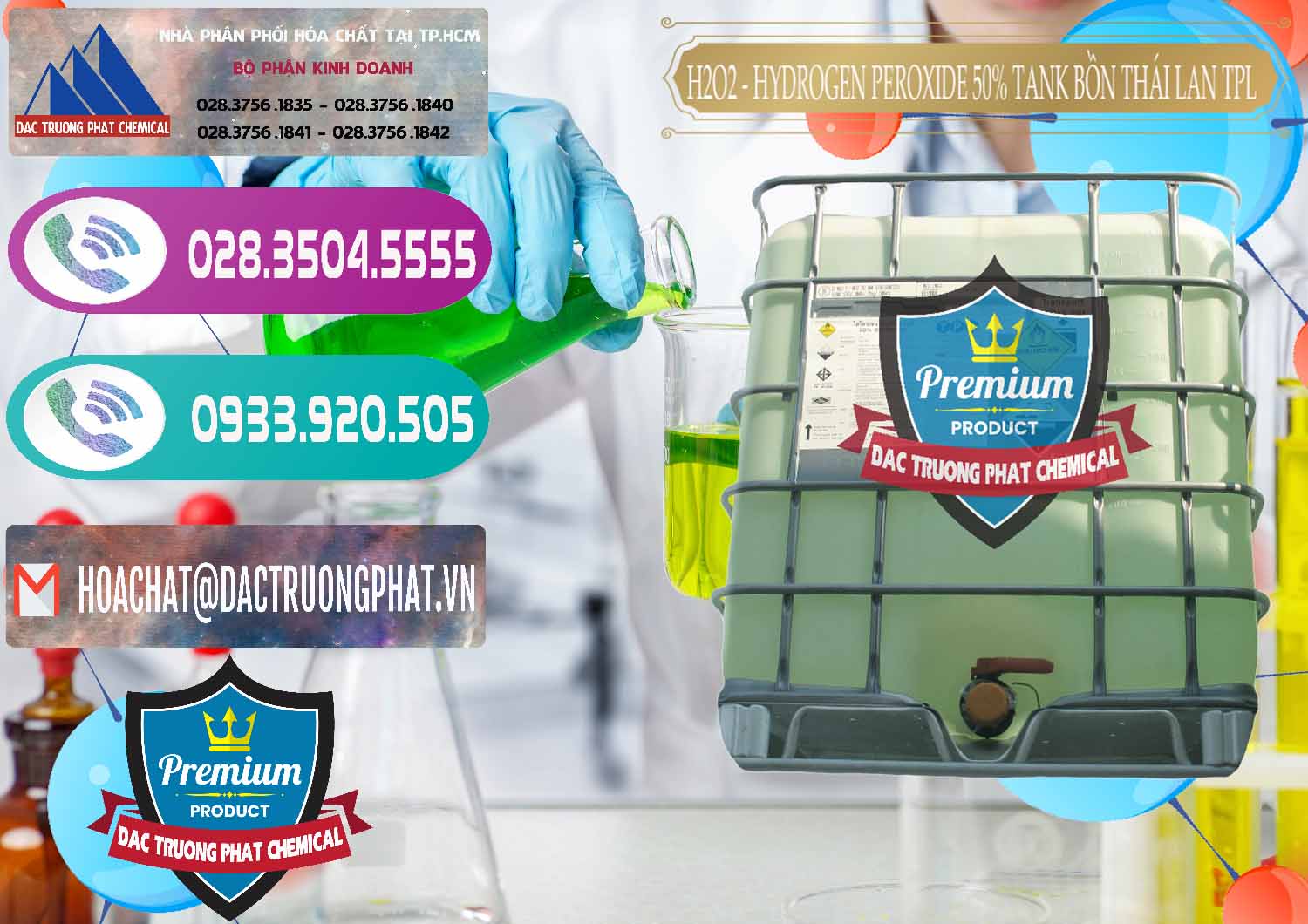 Địa chỉ chuyên cung cấp › bán Hóa Chất Công Nghiệp Nước Hydro Peroxid # Hydrogen Peroxide Chuyên bán _ cung ứng H2O2 - Hydrogen Peroxide 50% Tank IBC Bồn Thái Lan TPL - 0073 - Nơi phân phối và cung ứng hóa chất tại TP.HCM - hoachatxulynuoc.com