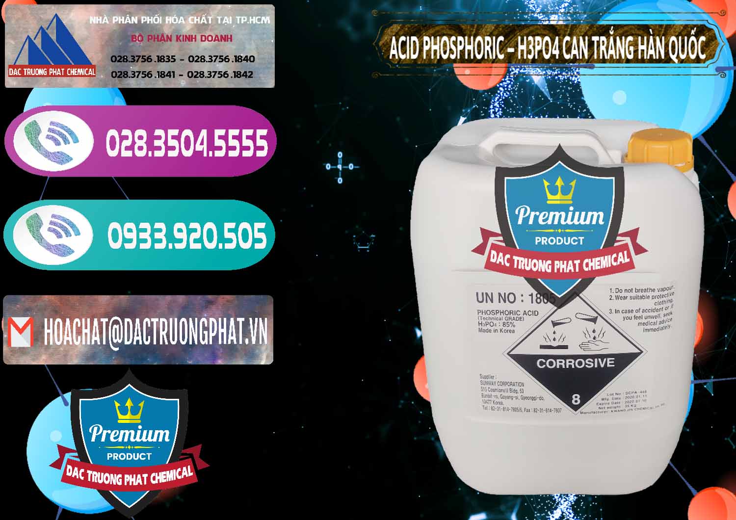 Cty phân phối - bán Acid Phosphoric - Axit Phosphoric H3PO4 Can Trắng Hàn Quốc Korea - 0017 - Đơn vị cung cấp & bán hóa chất tại TP.HCM - hoachatxulynuoc.com