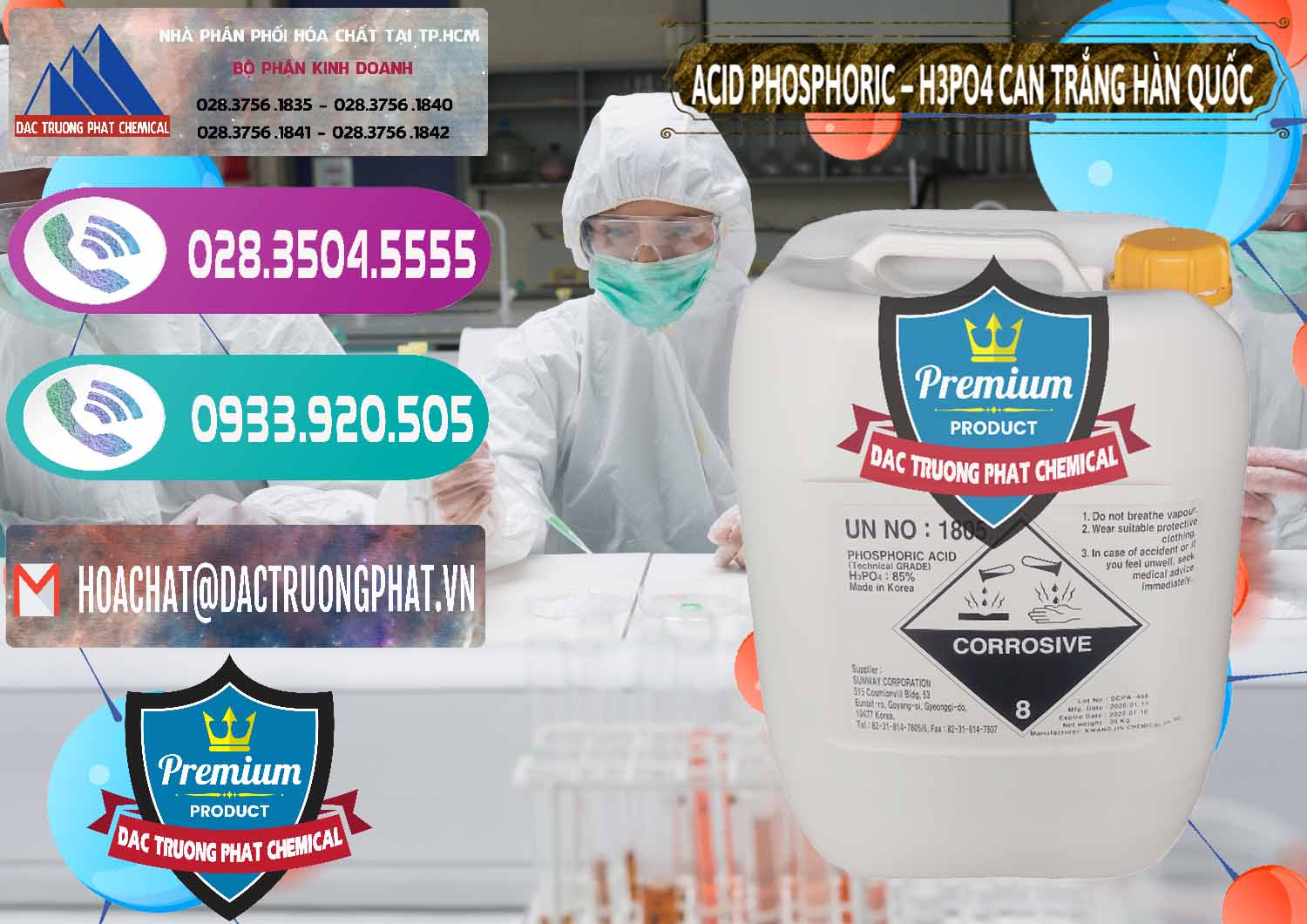 Cty nhập khẩu _ bán Acid Phosphoric - Axit Phosphoric H3PO4 Can Trắng Hàn Quốc Korea - 0017 - Cung cấp & phân phối hóa chất tại TP.HCM - hoachatxulynuoc.com