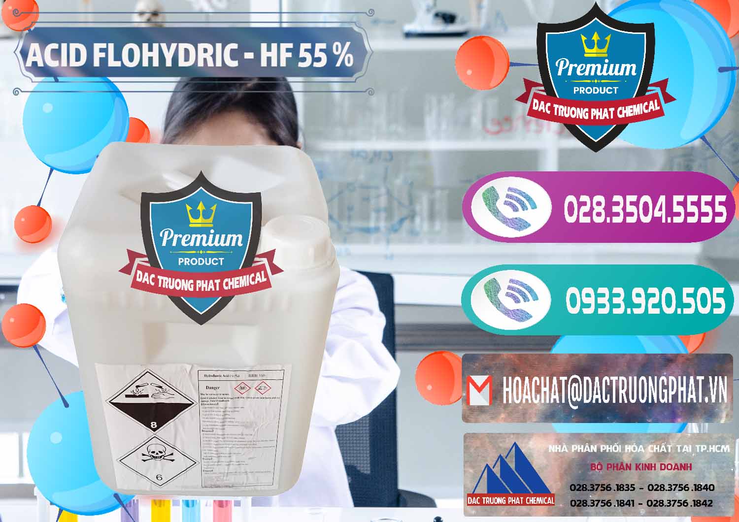 Chuyên bán & phân phối Axit HF - Acid HF 55% Can Trắng Trung Quốc China - 0079 - Đơn vị chuyên cung cấp và kinh doanh hóa chất tại TP.HCM - hoachatxulynuoc.com