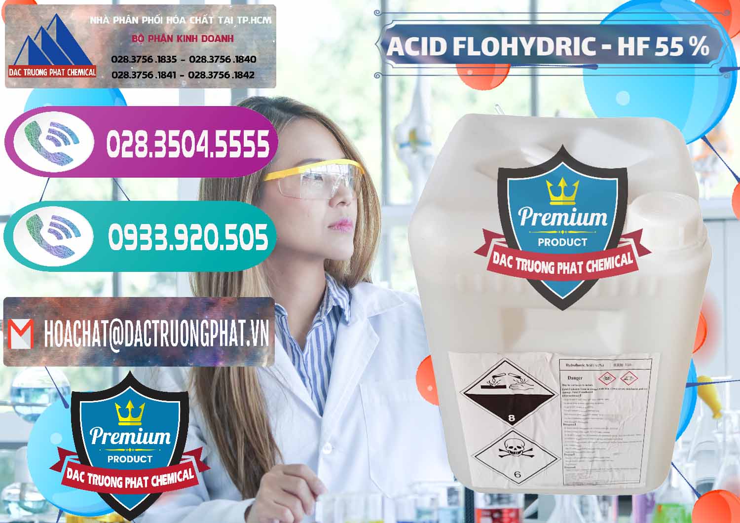 Công ty bán - cung ứng Axit HF - Acid HF 55% Can Trắng Trung Quốc China - 0079 - Cung ứng và phân phối hóa chất tại TP.HCM - hoachatxulynuoc.com