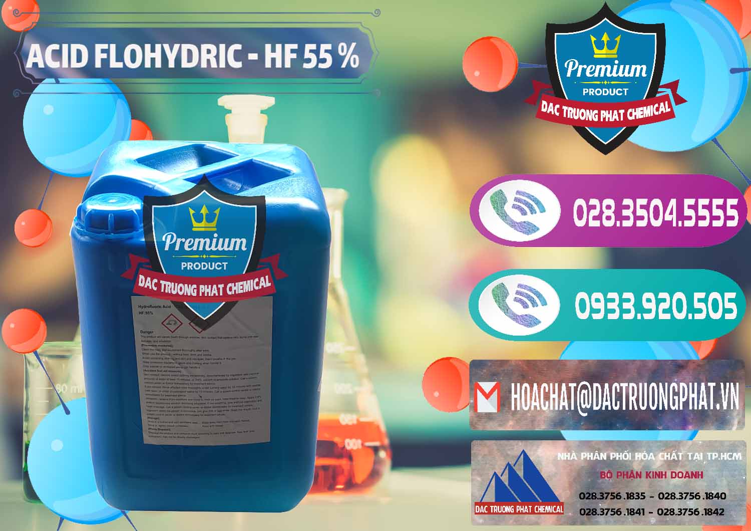 Bán - cung cấp Axit HF - Acid HF 55% Can Xanh Trung Quốc China - 0080 - Nơi bán - cung cấp hóa chất tại TP.HCM - hoachatxulynuoc.com