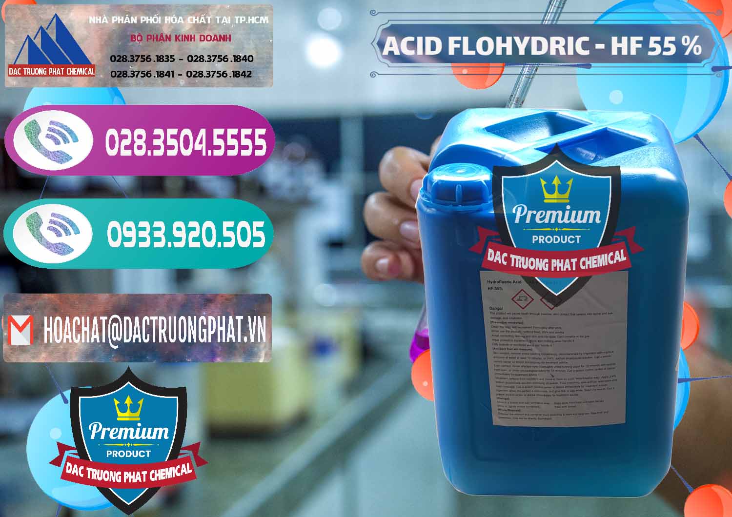 Đơn vị phân phối - bán Axit HF - Acid HF 55% Can Xanh Trung Quốc China - 0080 - Công ty phân phối ( nhập khẩu ) hóa chất tại TP.HCM - hoachatxulynuoc.com