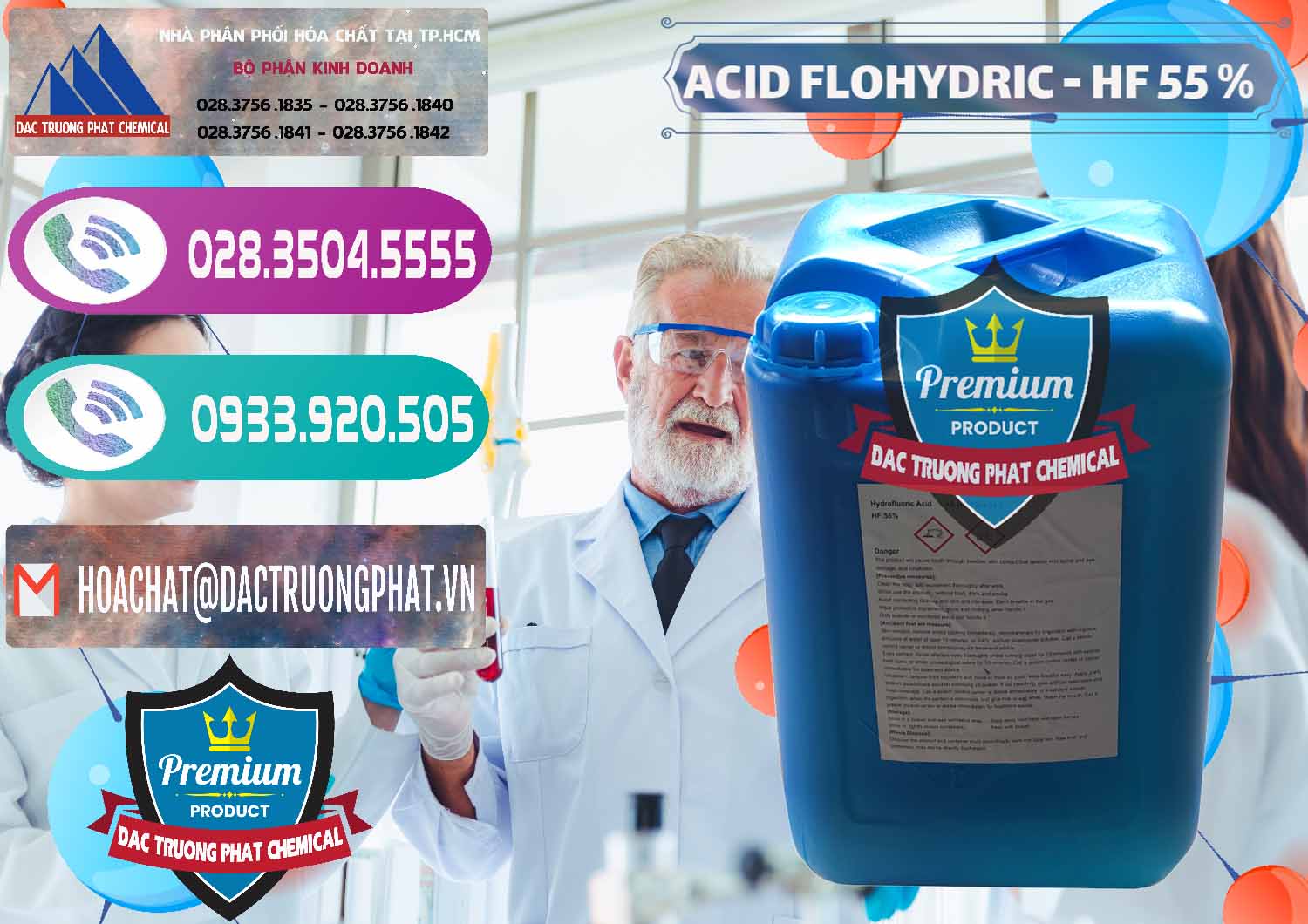 Bán - cung cấp Axit HF - Acid HF 55% Can Xanh Trung Quốc China - 0080 - Cty chuyên nhập khẩu - cung cấp hóa chất tại TP.HCM - hoachatxulynuoc.com