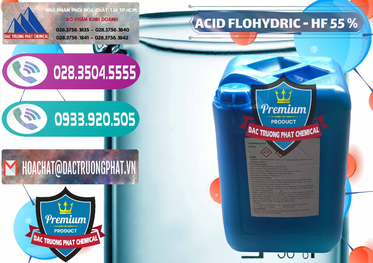 Cty bán - cung cấp Axit HF - Acid HF 55% Can Xanh Trung Quốc China - 0080 - Công ty chuyên nhập khẩu - phân phối hóa chất tại TP.HCM - hoachatxulynuoc.com
