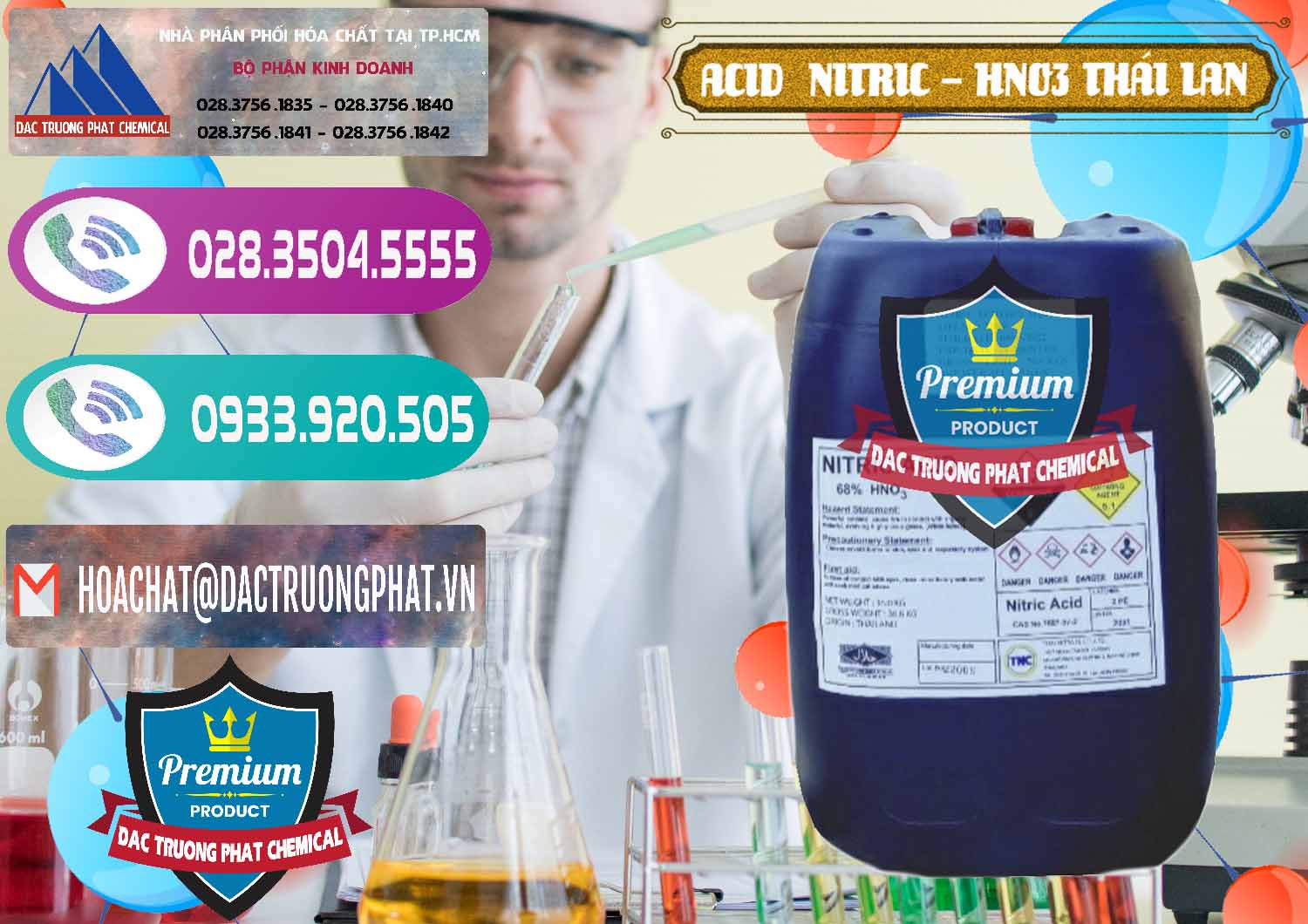 Chuyên nhập khẩu và bán Acid Nitric – Axit Nitric HNO3 Thái Lan Thailand - 0344 - Đơn vị cung ứng và phân phối hóa chất tại TP.HCM - hoachatxulynuoc.com