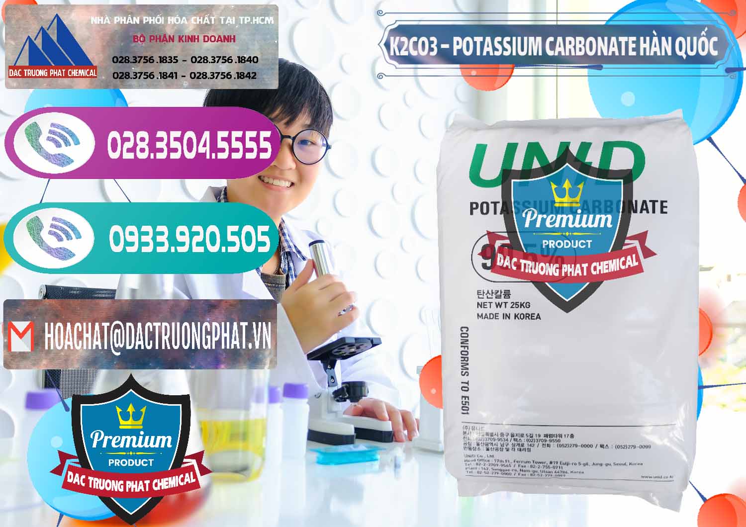 Cty nhập khẩu _ bán K2Co3 – Potassium Carbonate Unid Hàn Quốc Korea - 0081 - Nhà phân phối & nhập khẩu hóa chất tại TP.HCM - hoachatxulynuoc.com