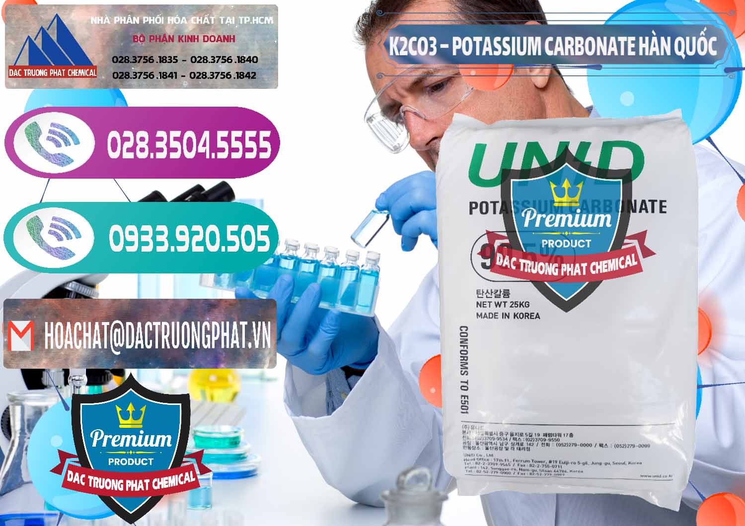 Công ty chuyên nhập khẩu & bán K2Co3 – Potassium Carbonate Unid Hàn Quốc Korea - 0081 - Nơi phân phối - cung ứng hóa chất tại TP.HCM - hoachatxulynuoc.com