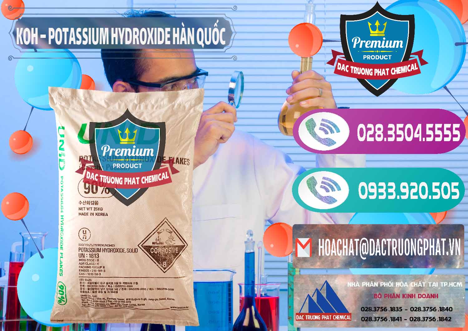Công ty chuyên kinh doanh _ bán KOH ( 90%) – Potassium Hydroxide Unid Hàn Quốc Korea - 0090 - Nơi chuyên bán - cung cấp hóa chất tại TP.HCM - hoachatxulynuoc.com