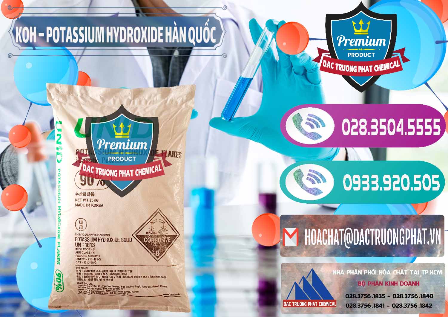 Đơn vị cung cấp & bán KOH ( 90%) – Potassium Hydroxide Unid Hàn Quốc Korea - 0090 - Cty bán & cung cấp hóa chất tại TP.HCM - hoachatxulynuoc.com