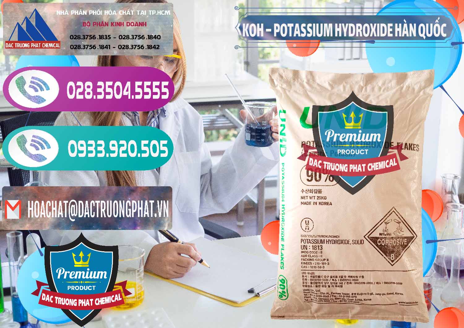 Nơi bán _ phân phối KOH ( 90%) – Potassium Hydroxide Unid Hàn Quốc Korea - 0090 - Đơn vị cung cấp & phân phối hóa chất tại TP.HCM - hoachatxulynuoc.com