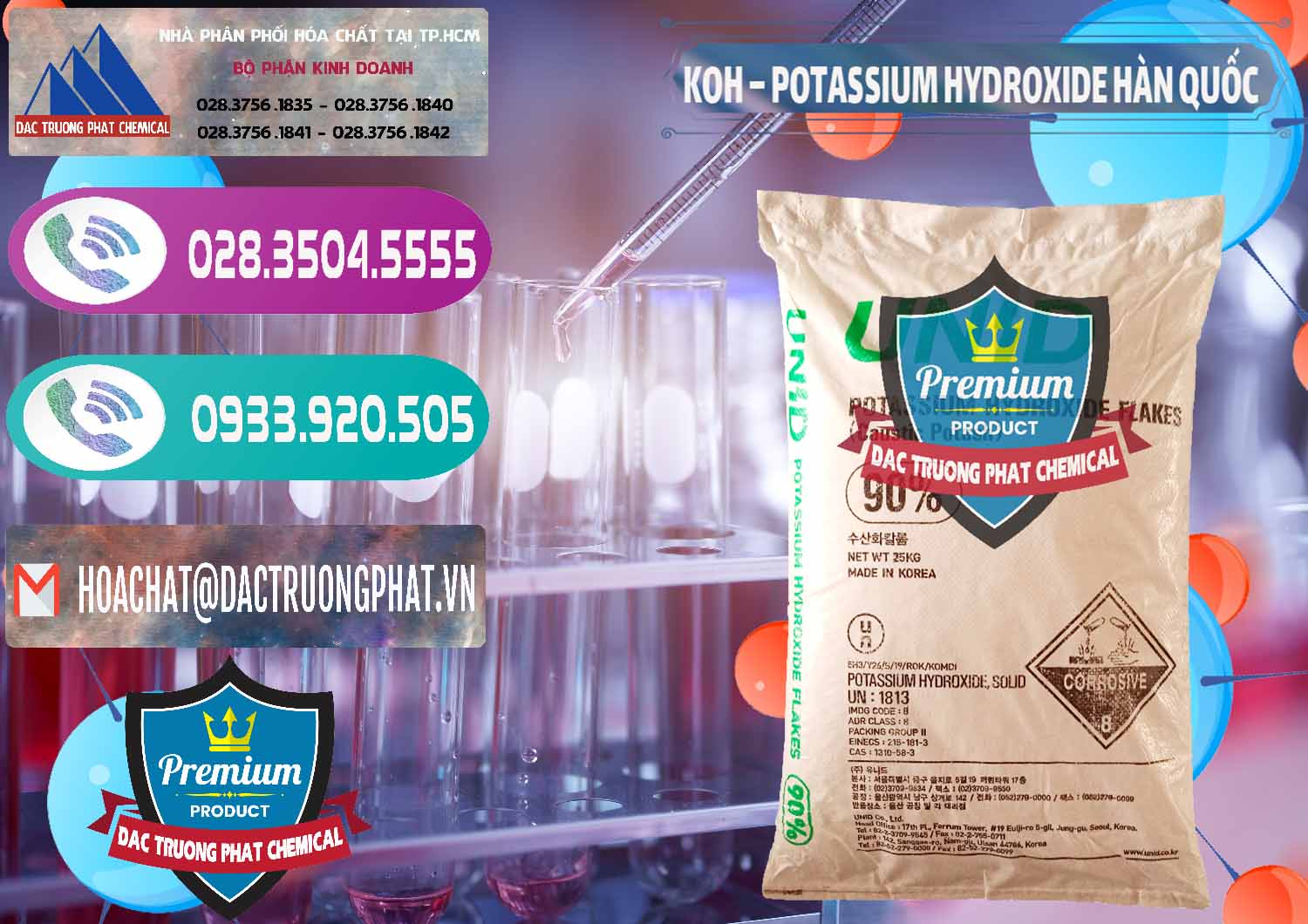 Công ty chuyên phân phối ( bán ) KOH ( 90%) – Potassium Hydroxide Unid Hàn Quốc Korea - 0090 - Nhập khẩu _ phân phối hóa chất tại TP.HCM - hoachatxulynuoc.com