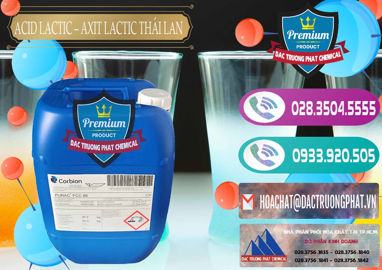 Cty nhập khẩu - bán Acid Lactic – Axit Lactic Thái Lan Purac FCC 88 - 0012 - Nơi chuyên bán và cung cấp hóa chất tại TP.HCM - hoachatxulynuoc.com
