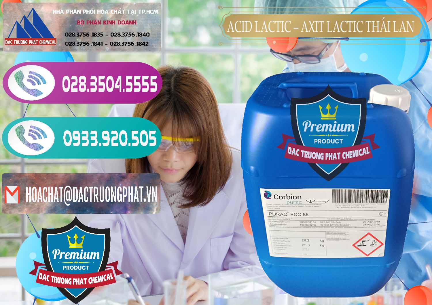 Nơi phân phối ( bán ) Acid Lactic – Axit Lactic Thái Lan Purac FCC 88 - 0012 - Kinh doanh & cung cấp hóa chất tại TP.HCM - hoachatxulynuoc.com