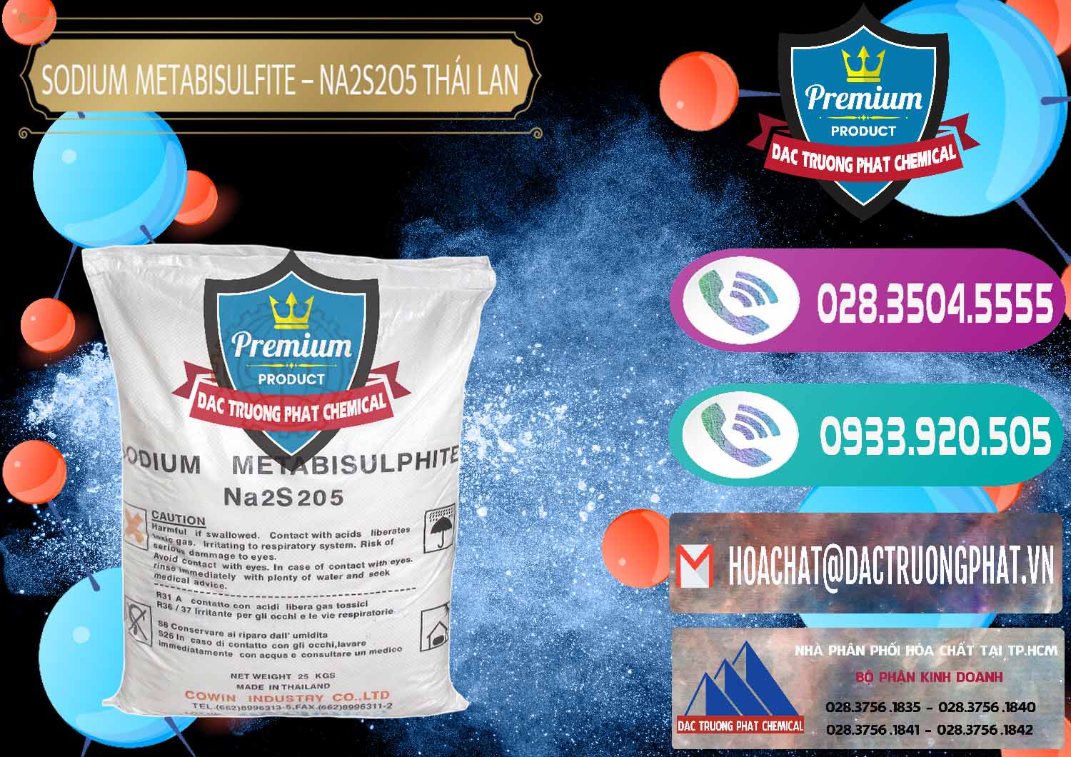 Cty chuyên nhập khẩu và bán Sodium Metabisulfite - NA2S2O5 Thái Lan Cowin - 0145 - Nơi chuyên bán ( cung cấp ) hóa chất tại TP.HCM - hoachatxulynuoc.com