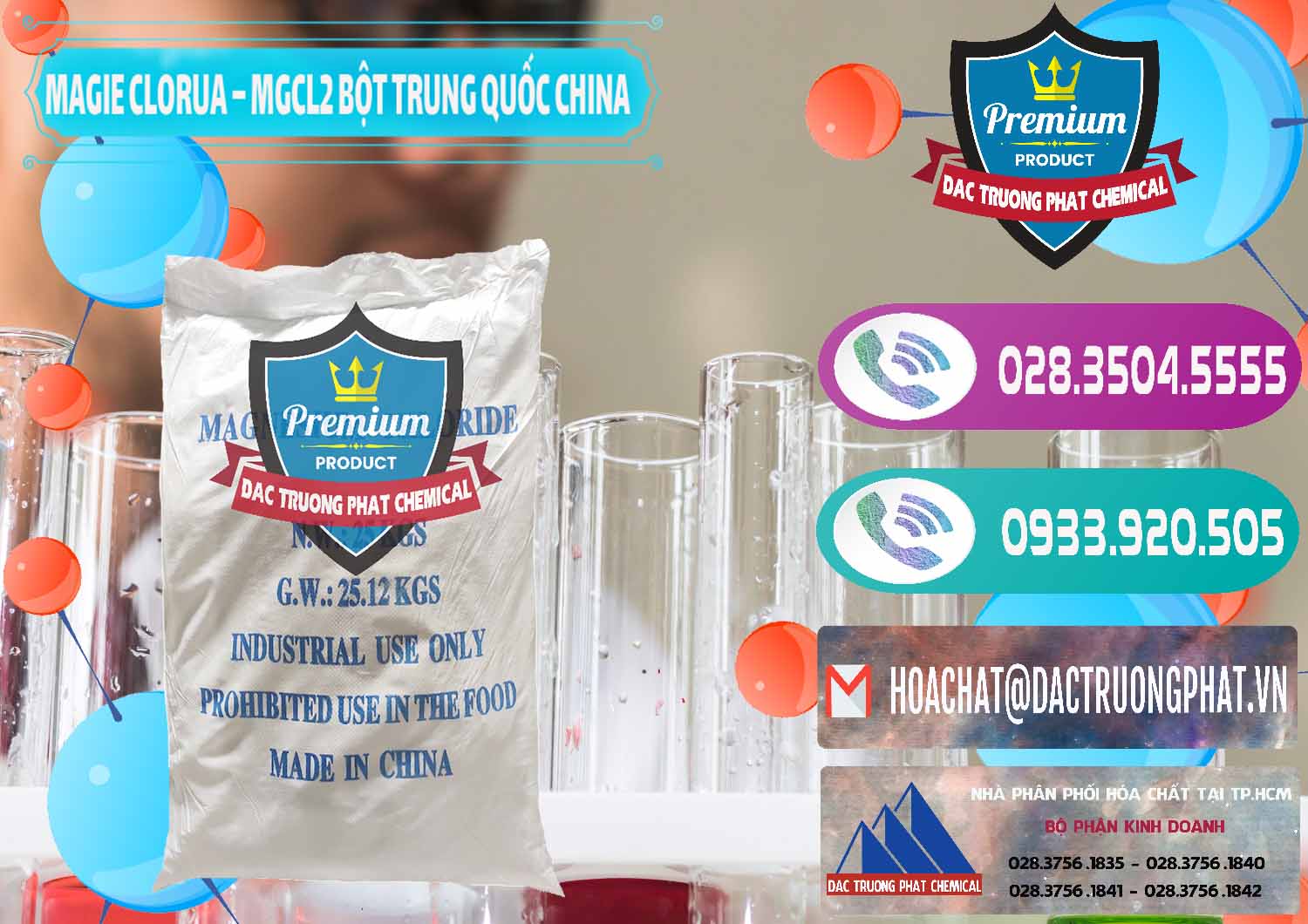 Nơi chuyên kinh doanh và bán Magie Clorua – MGCL2 96% Dạng Bột Bao Chữ Xanh Trung Quốc China - 0207 - Cty cung ứng ( phân phối ) hóa chất tại TP.HCM - hoachatxulynuoc.com