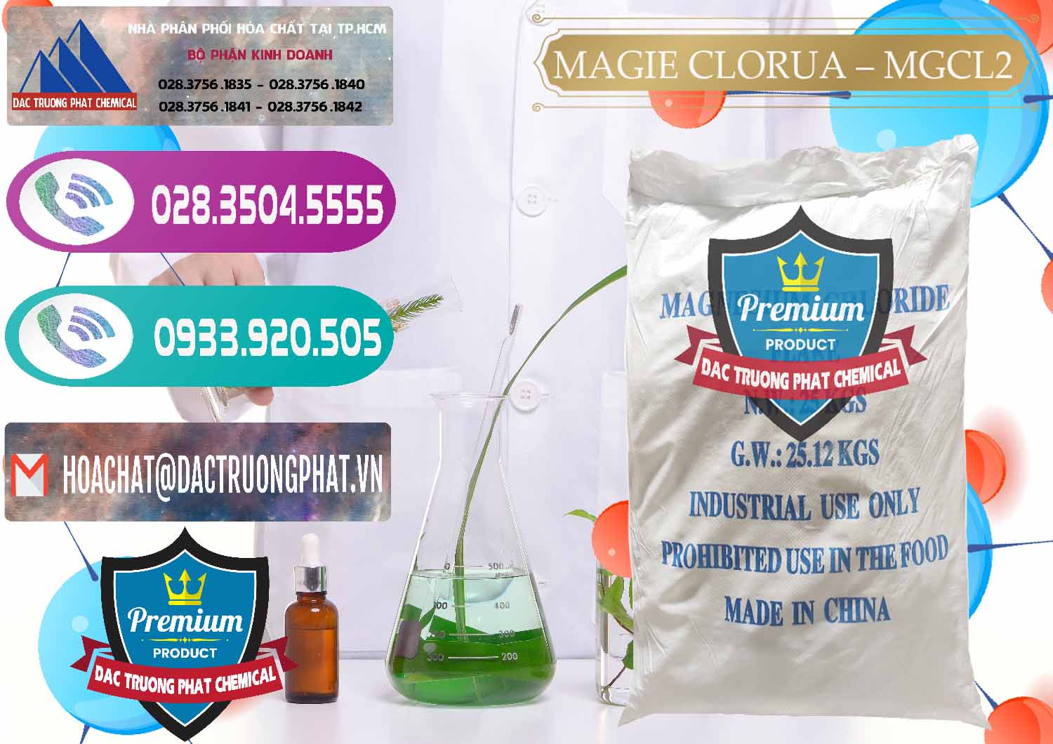Chuyên cung ứng & bán Magie Clorua – MGCL2 96% Dạng Vảy Trung Quốc China - 0091 - Nơi bán và phân phối hóa chất tại TP.HCM - hoachatxulynuoc.com