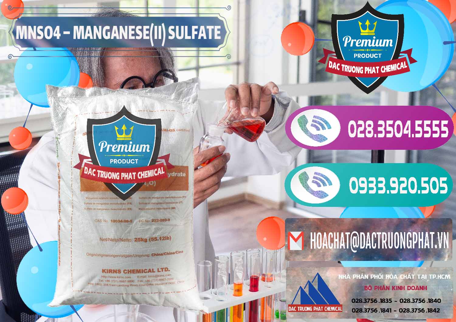 Cty chuyên nhập khẩu - bán MNSO4 – Manganese (II) Sulfate Kirns Trung Quốc China - 0095 - Công ty kinh doanh và cung cấp hóa chất tại TP.HCM - hoachatxulynuoc.com