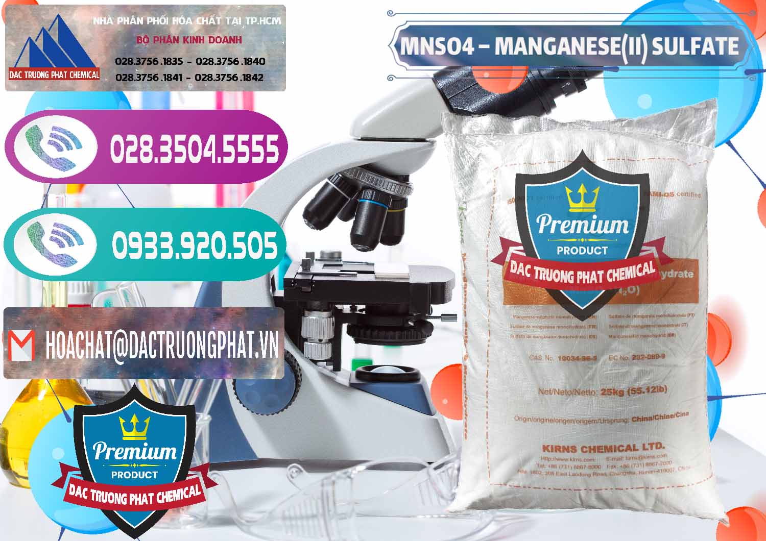 Đơn vị chuyên cung cấp và bán MNSO4 – Manganese (II) Sulfate Kirns Trung Quốc China - 0095 - Nhà nhập khẩu _ cung cấp hóa chất tại TP.HCM - hoachatxulynuoc.com