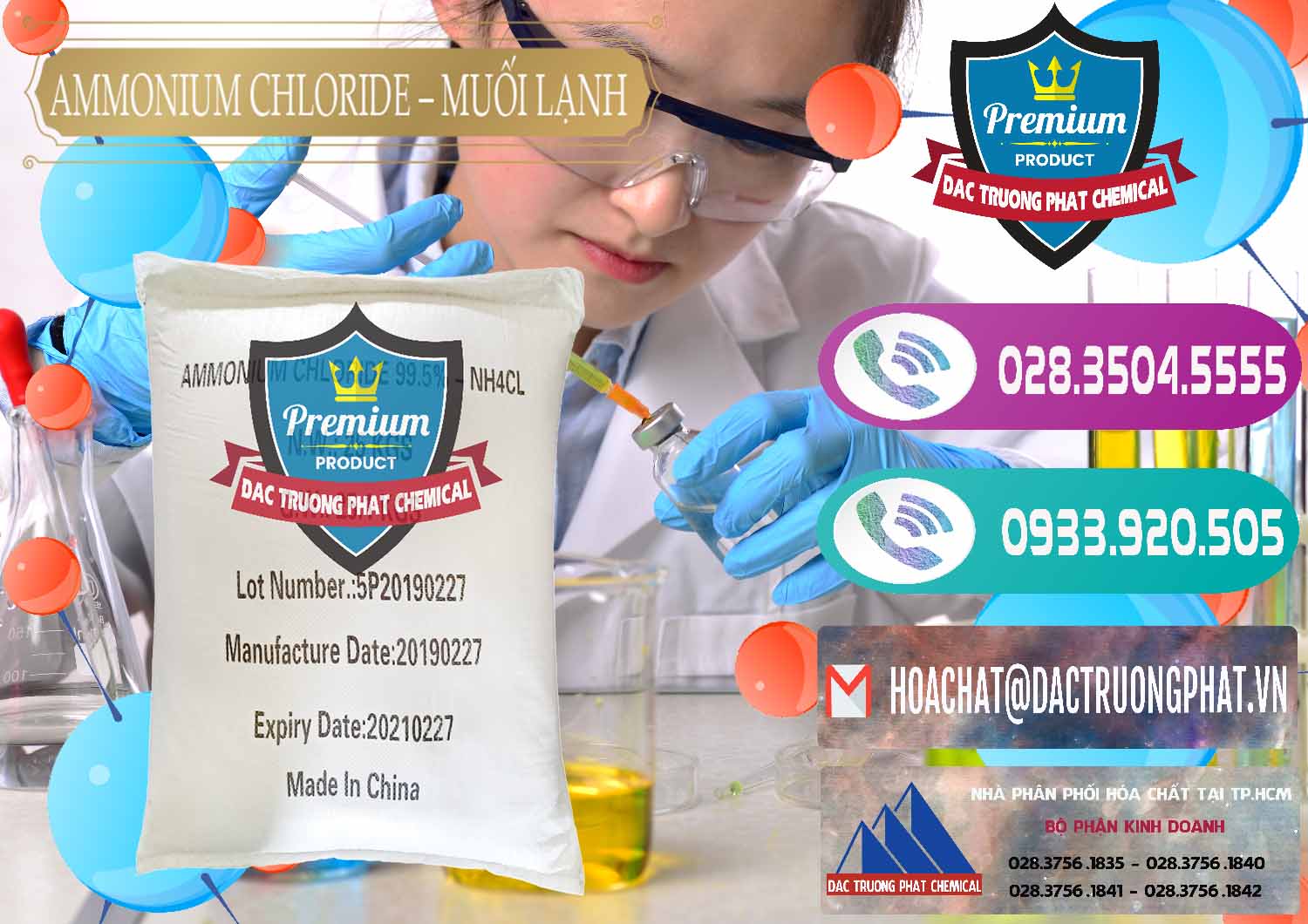 Nhà phân phối ( bán ) Ammonium Chloride - Muối Lạnh NH4CL Trung Quốc China - 0021 - Đơn vị chuyên cung ứng - phân phối hóa chất tại TP.HCM - hoachatxulynuoc.com